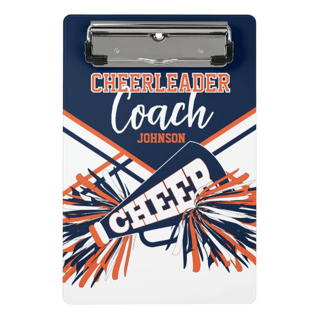 Minicarpeta De Pinza Cheerleader Coach - Navy Blue, Orange & White (Anverso)