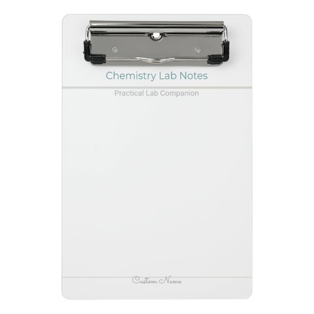 Minicarpeta De Pinza Chemistry Lab Notes – Custom Name (Anverso)