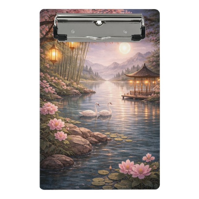 Minicarpeta De Pinza Cherry Blossom Swan Lake Mini Clipboard –  (Anverso)