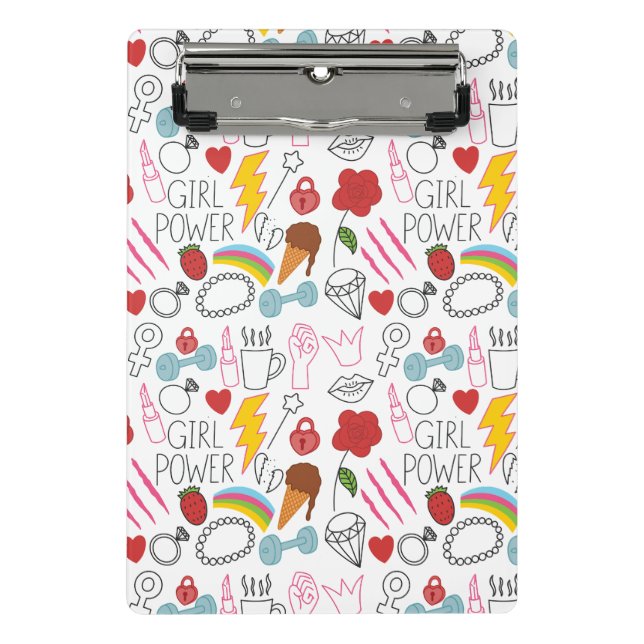 Minicarpeta De Pinza Chica caprichoso y caprichoso poder Doodle retro (Anverso)