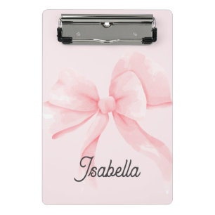 Minicarpeta De Pinza Cinta Rosa Coquette Personalizada Niña