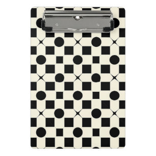 Minicarpeta De Pinza Círculo geométrico negro blanco escritorio