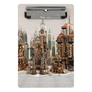 Minicarpeta De Pinza Ciudad de fantasía futurista Arte de horizonte de