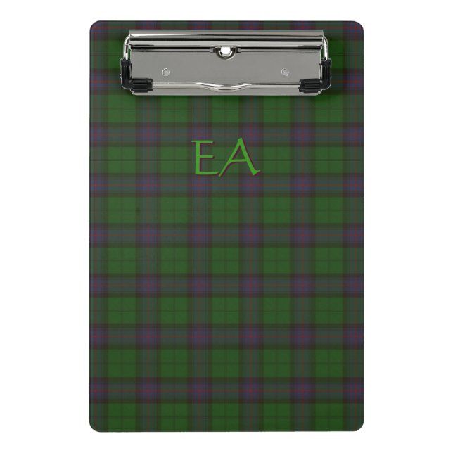 Minicarpeta De Pinza Clan Oficial Armstrong Tartan con sus iniciales (Anverso)