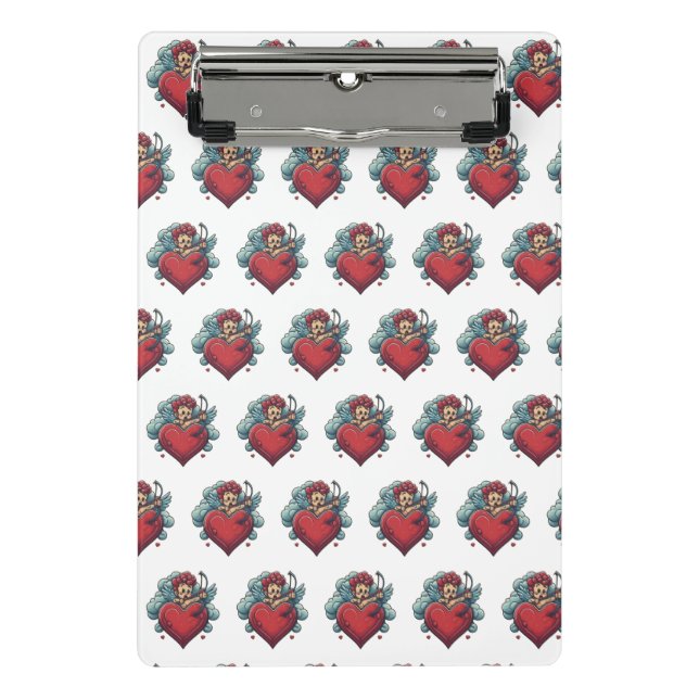 Minicarpeta De Pinza Clásicos De Tinta: Clipboards Cardíaca Y Cupido (Anverso)