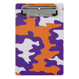 Minicarpeta De Pinza Clemson-Inspired Orange & Purple Tiger Camo
