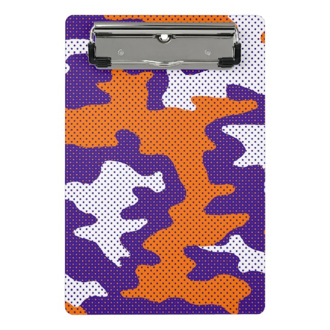 Minicarpeta De Pinza Clemson-Inspired Orange & Purple Tiger Camo (Anverso)