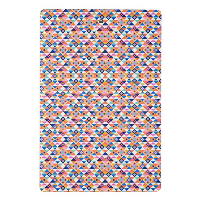 Minicarpeta De Pinza Clipboard with vibrant geometric pattern  (Reverso)