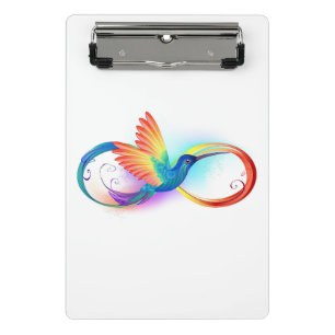 Minicarpeta De Pinza Colibrí arcoiris con símbolo Infinity