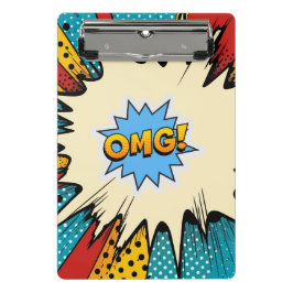 Minicarpeta De Pinza Colorful pop art OMG Blue red abstract Retro