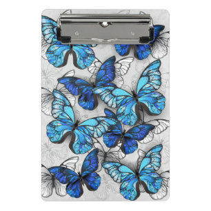 Minicarpeta De Pinza Composición de las mariposas blancas y azules