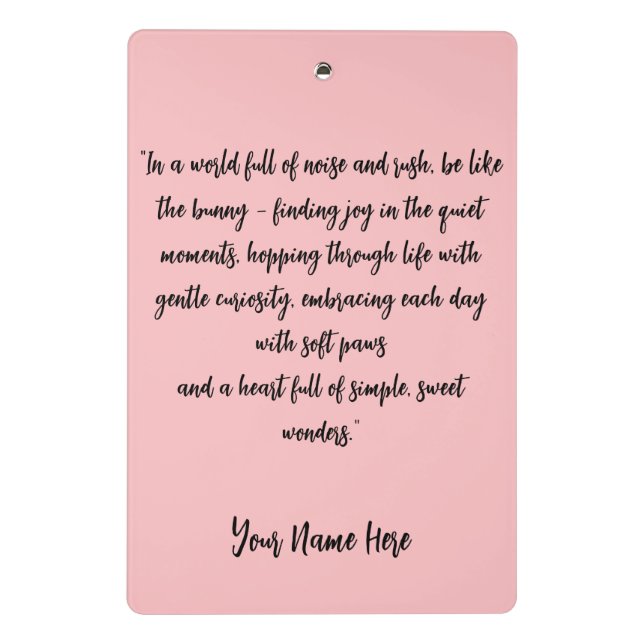 Minicarpeta De Pinza Conejo Personalizado (Reverso)