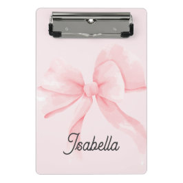 Minicarpeta De Pinza Coqueta Rosa Personalizada Chica Lazo