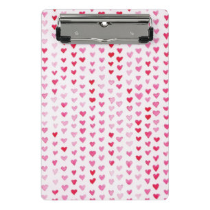 Minicarpeta De Pinza Corazones de la acuarela