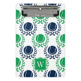 Minicarpeta De Pinza Corona de Laurel de Tenis Preppy - Azul Marino y V