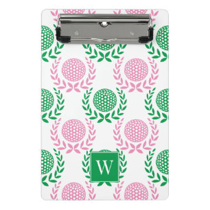 Minicarpeta De Pinza Corona de Laurel Preppy Golf - Rosa y Verde