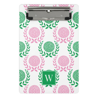Minicarpeta De Pinza Corona de Laurel Preppy Golf - Rosa y Verde
