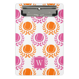Minicarpeta De Pinza Corona de Laurel Preppy Tennis - Naranja y Rosa Fu