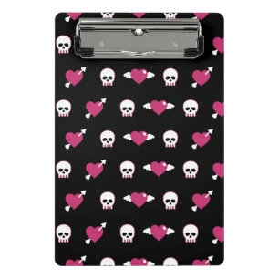 Minicarpeta De Pinza Cráneos y corazones