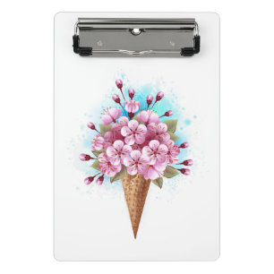 Minicarpeta De Pinza Crema rosa de hielo Sakura Waffle Cone