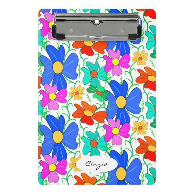 Minicarpeta De Pinza Cuaderno de patrón floral (Anverso)