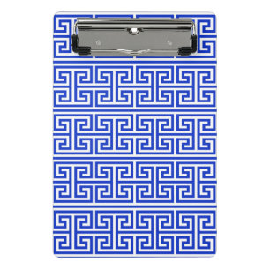 Minicarpeta De Pinza Cuadrícula H de la clave del meandro griega Azul