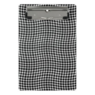 Minicarpeta De Pinza Cuadro Escocés Negro Blanco Patrón Continuo
