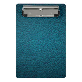 Minicarpeta De Pinza Cuero azul