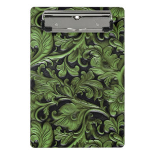 Minicarpeta De Pinza Cuero de herramientas verde de sabio antiguo