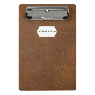 Minicarpeta De Pinza Cuero marrón