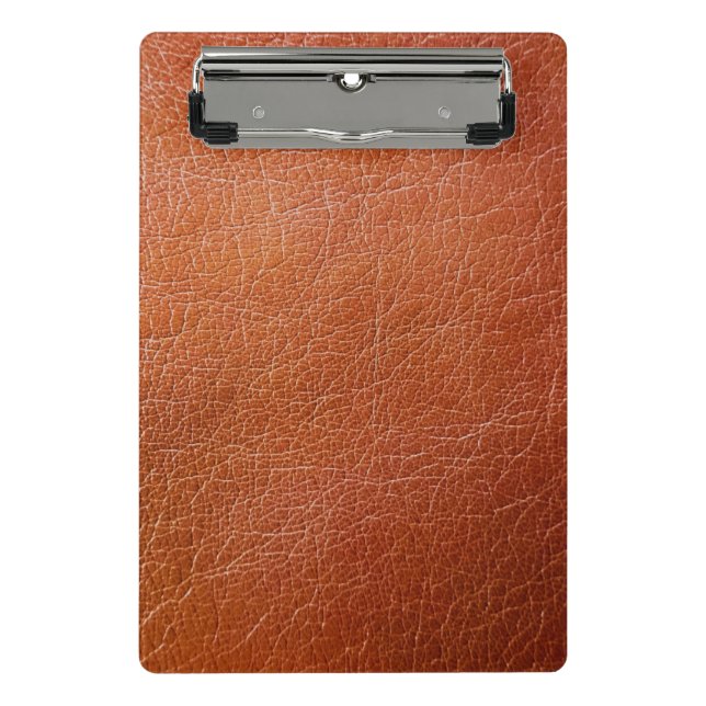 Minicarpeta De Pinza Cuero marrón falso (Anverso)