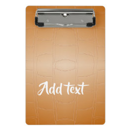 Minicarpeta De Pinza Cuero marrón monograma texturado