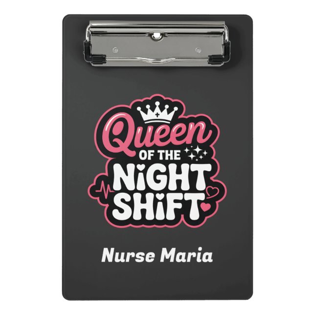 Minicarpeta De Pinza Custom Queen of the Night Shift Pink Nurse Crown (Anverso)