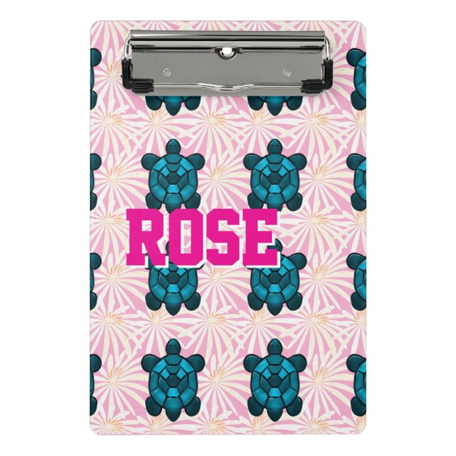 Minicarpeta De Pinza Custom Tropical Turtle Floral Pattern Seamless  (Anverso)