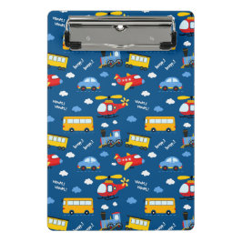 Minicarpeta De Pinza Cute Cartoon Vehicles Pattern 