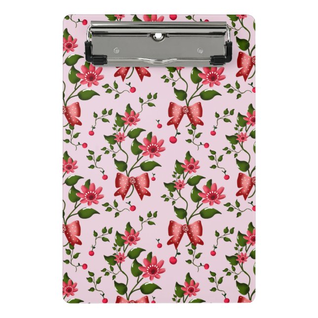 Minicarpeta De Pinza Cute Cherry Bow floral Pattern  (Anverso)