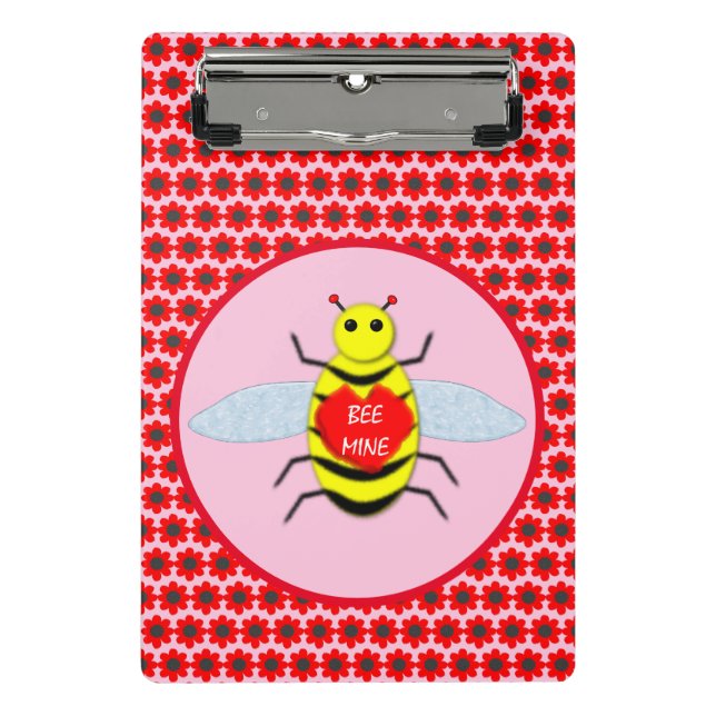 Minicarpeta De Pinza Cute Día de San Valentín Bee (Anverso)