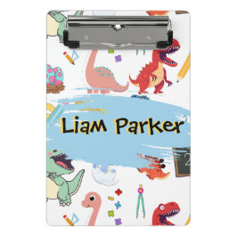 Minicarpeta De Pinza Cute Dinosaurio Acuarela Personalizado Niños