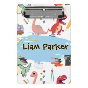 Minicarpeta De Pinza Cute Dinosaurio Acuarela Personalizado Niños