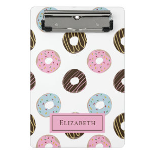 Minicarpeta De Pinza Cute donuts Añadir su propio nombre Personalizado