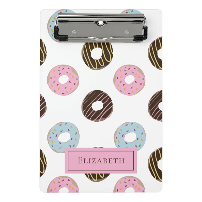 Minicarpeta De Pinza Cute donuts Añadir su propio nombre Personalizado  (Anverso)