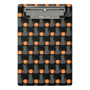 Minicarpeta De Pinza Cute gato de Halloween y calabaza estampados