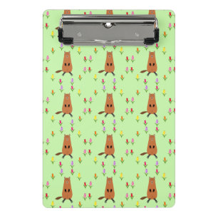 Minicarpeta De Pinza Cute Groundhog y Tulip Flowers