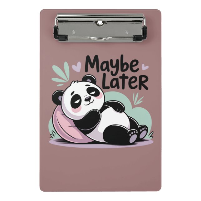 Minicarpeta De Pinza Cute Lazy Panda – “Maybe Later” Relaxing Panda (Anverso)