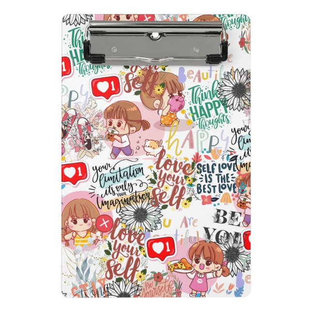 Minicarpeta De Pinza Cute Motivational – Positive Quote Kawaii  (Anverso)