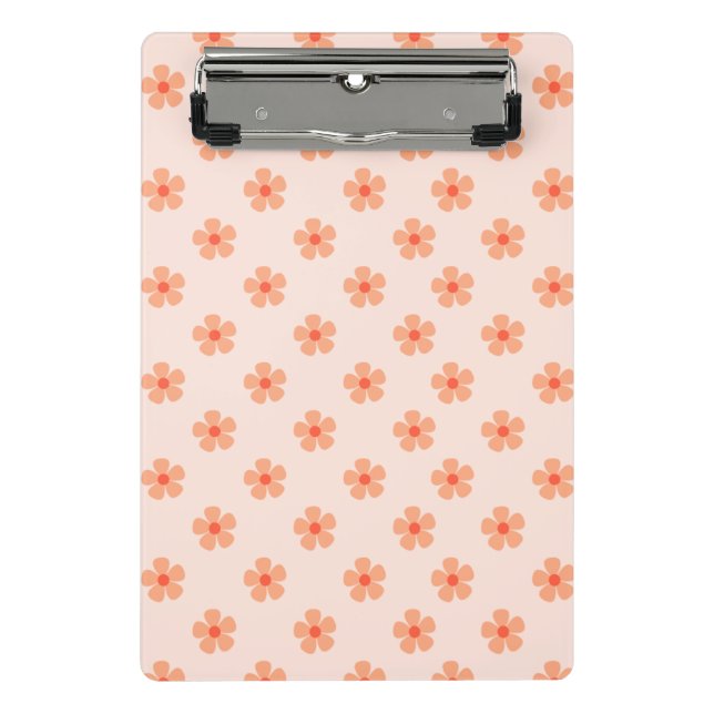 Minicarpeta De Pinza Cute Peach Flower Pattern Minimal Floral Aesthetic (Anverso)