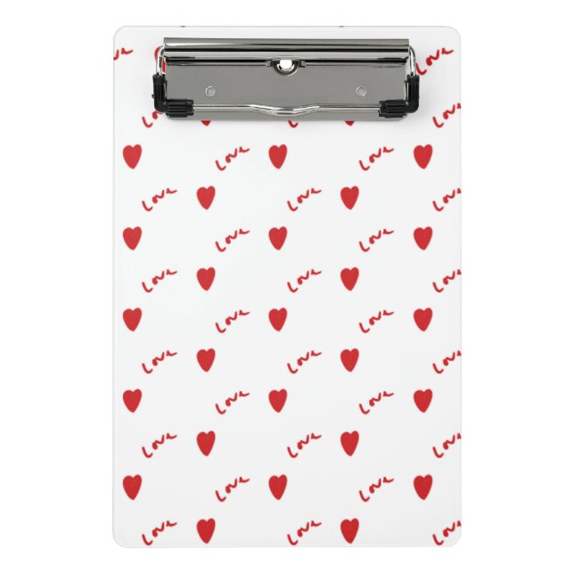 Minicarpeta De Pinza Cute Red Hearts on White Background | Valentine (Anverso)