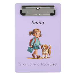 Minicarpeta De Pinza Cute School Clipboard – Custom Name