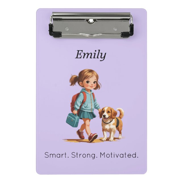 Minicarpeta De Pinza Cute School Clipboard – Custom Name (Anverso)