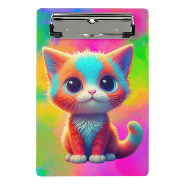 Minicarpeta De Pinza Cuto arcoiris colgando Personalizado de gatitos (Anverso)